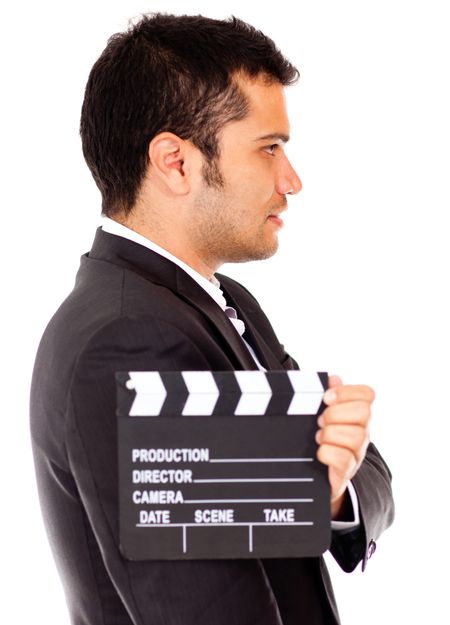 Man casting for a tv role - isolated over a white background