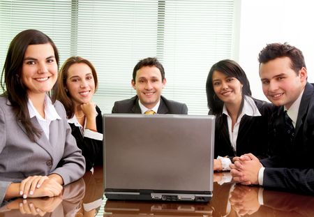 business team during a meeting in an office
