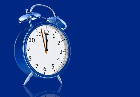blue alarm clock illustration made in 3d