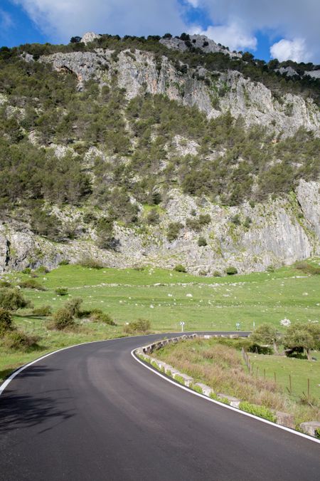 Bend on Open Road in Grazalema National Park, Spain