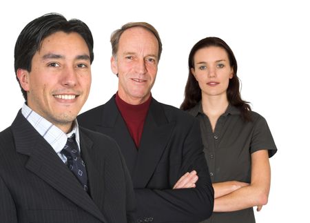business team formed by two young people and one experienced man
