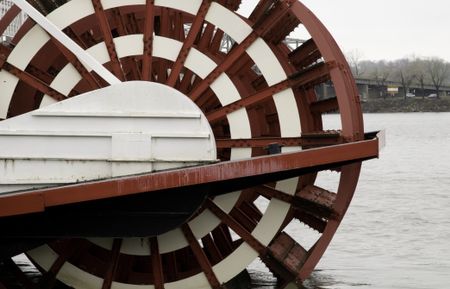 Paddlewheel of tourist boat on the Illinois River