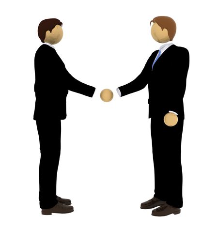 business handshake illustration made in 3D