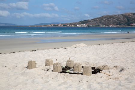 Sandcastle at Beach Galicia Spain