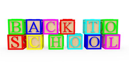 3D cubes with letters spelling back to school - isolated