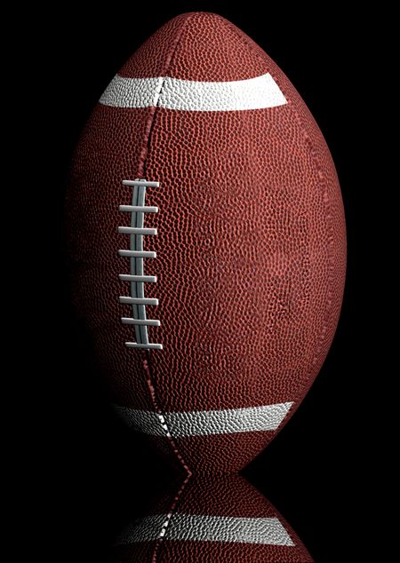 american football ball over a black background - 3d illustration