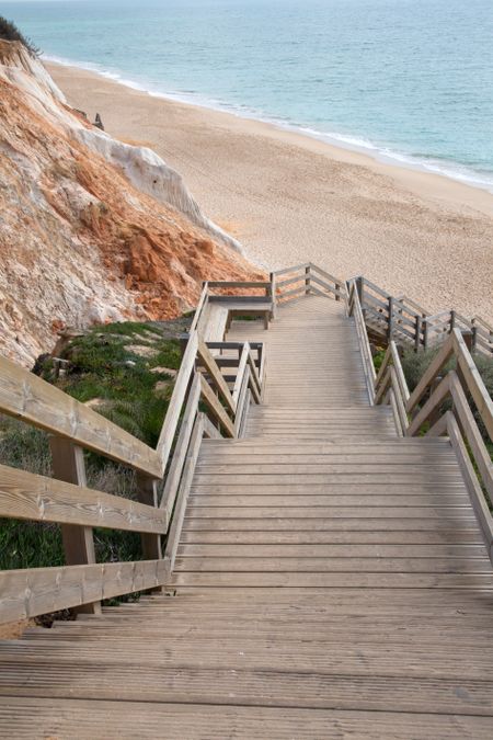 Steps at Cliff, Falesia Beach; Algarve; Portugal