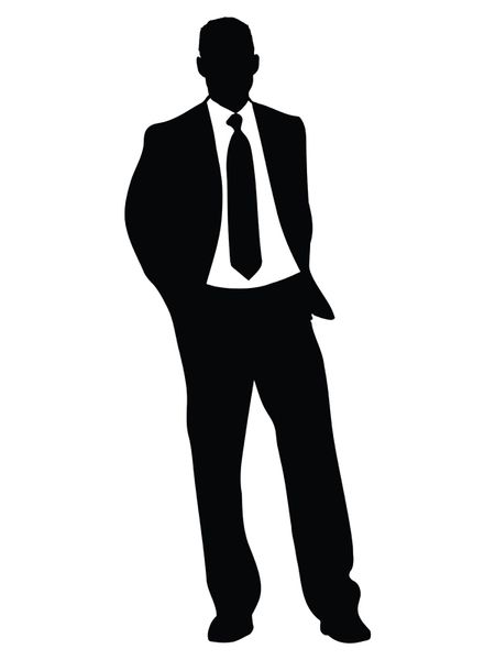 Business Character Standing Behind Blank White Stock Vector (Royalty Free)  1192387360