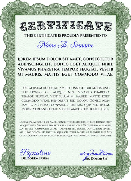 Green certificate template
