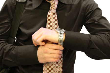 Business Man adjusting his watch
