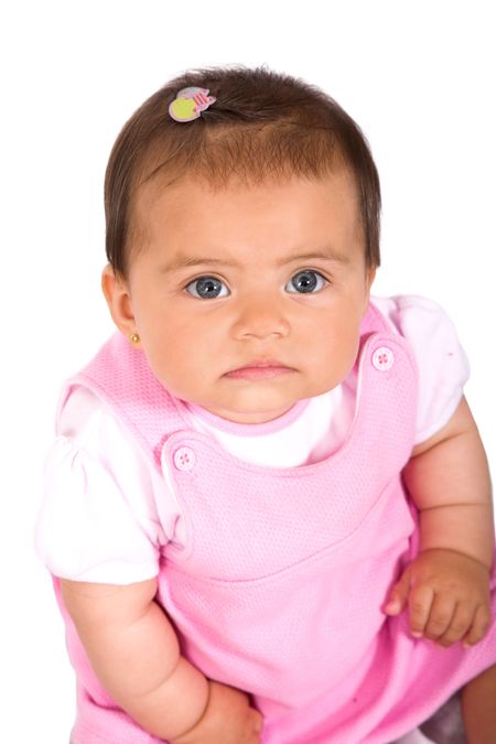 baby girl portrait - the cuttest baby photo I have ever taken, perfectly soft skin and big, bright, beautiful eyes. clipping path to replace the background included with detail in the hair