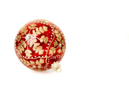 christmas ball with flake pattern over white