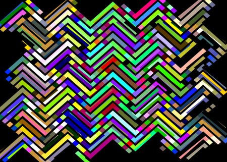 Multicolored zigzag abstract illustration for decoration and background