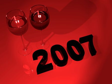 2007 new year celebration in red colours