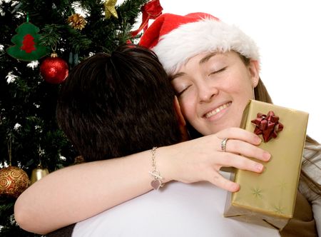 couple in love at christmas time