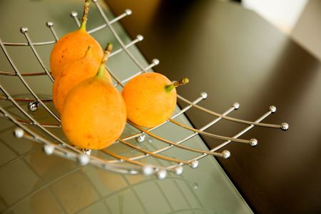 sweet passion fruit - granadilla on a modern table