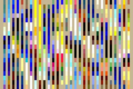 Geometric multicolored abstract of solid bars of various heights on beige