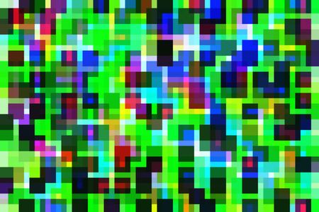 Multicolored mosaic abstract with overlapping squares and rectangles