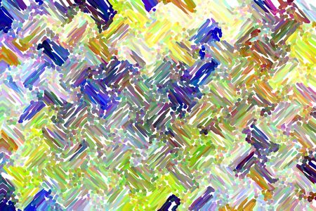 Painterly abstract of pastel streaks and dots in a wavy pattern on white, for decoration and background