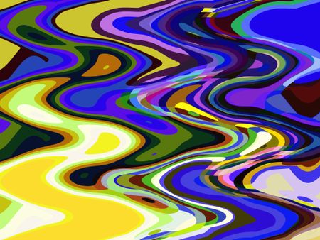 Wavy multicolored abstract like an impressionistic dream of a river reflecting sun and sky on a bright day