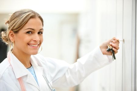 Portrait of a woman doctor smiling at the hospital