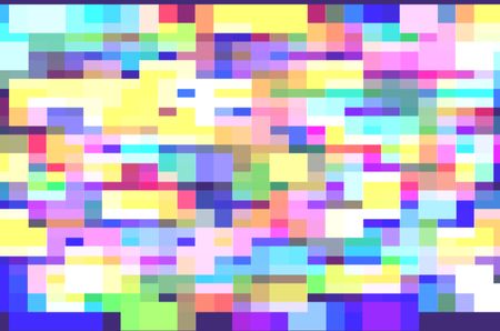 Multicolored abstract mosaic of a variety of rectangles, many pastel, for themes of geometric order and multiplicity