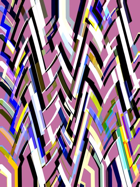 Geometric multicolored abstract with pink background