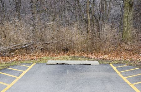 Parking space in wilderness in winter