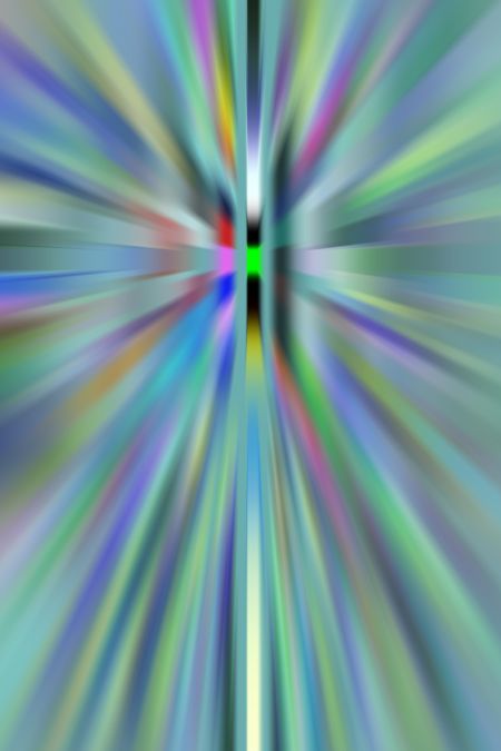 Abstract multicolored illustration of many convergent streaks with radial blur, for decoration and background