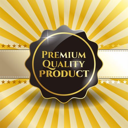 Premium quality object with golden background.