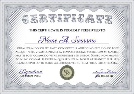 Certificate or diploma template. Quality design.