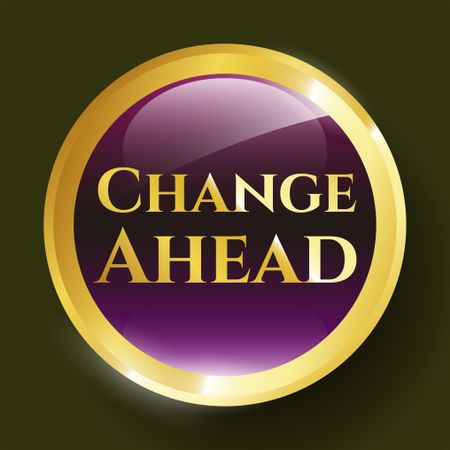Change Ahead shiny object. Vector EPS10. Golden icon.