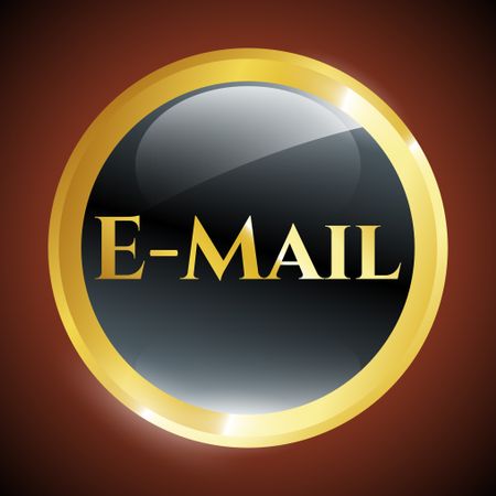 Email gold shiny emblem.