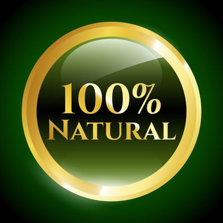 100% Natural green golden shiny emblem.