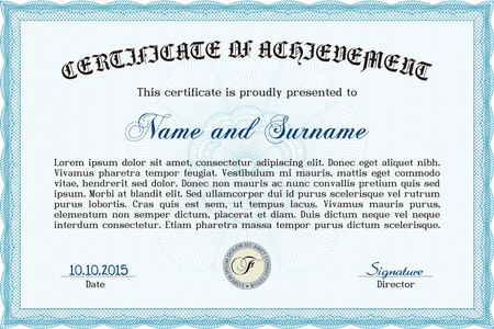 Sky blue certificate template