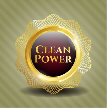 Clean power golden badge