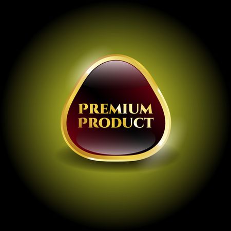 Gold emblem with text premium product