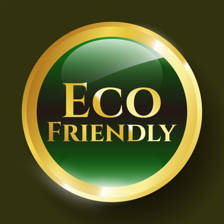 Eco Friendly green golden shiny emblem