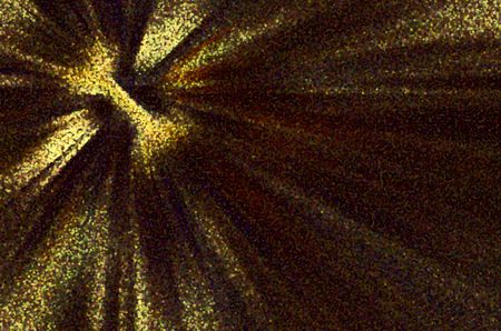 Abstract pointillist illustration of a goblet radiating light and dark matter in outer space to illustrate festive, religious, or speculative concepts