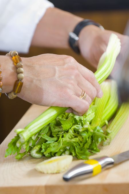 celery on a cutting board