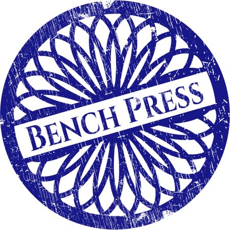 Bench press blue rubber stamp