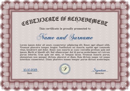 Certificate of completion template. Vector
