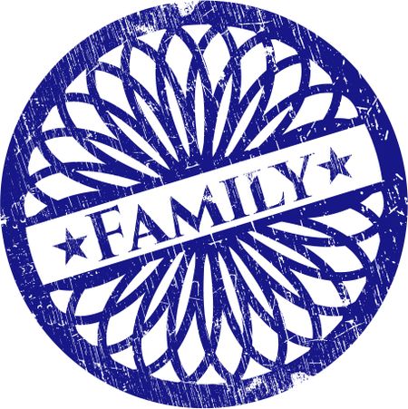 Family blue rubber stamp