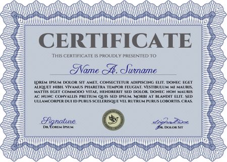 Certificate or diploma template. Complex background. Customizable, Easy to edit and change colors.Complex design. 