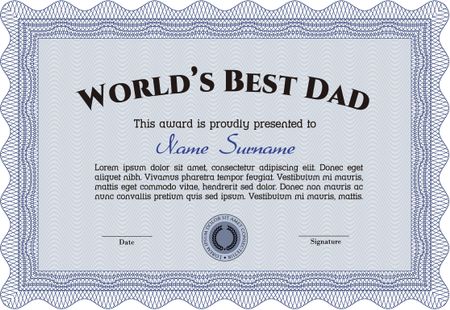 Blue world's best dad award