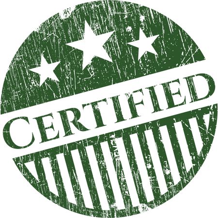 Certified green rubber stamp