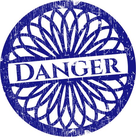 Danger blue rubber stamp