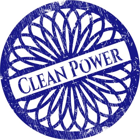 Clean power blue rubber stamp