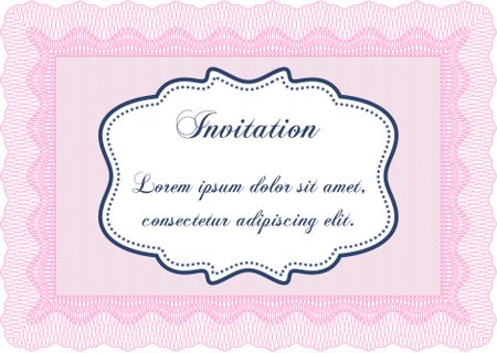 Formal invitation. With complex background. Beauty design. Border, frame.
