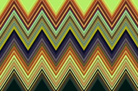 Multicolored geometric pattern of zigzagging stripes for motifs of repetition, variation, or synergy in decoration and background